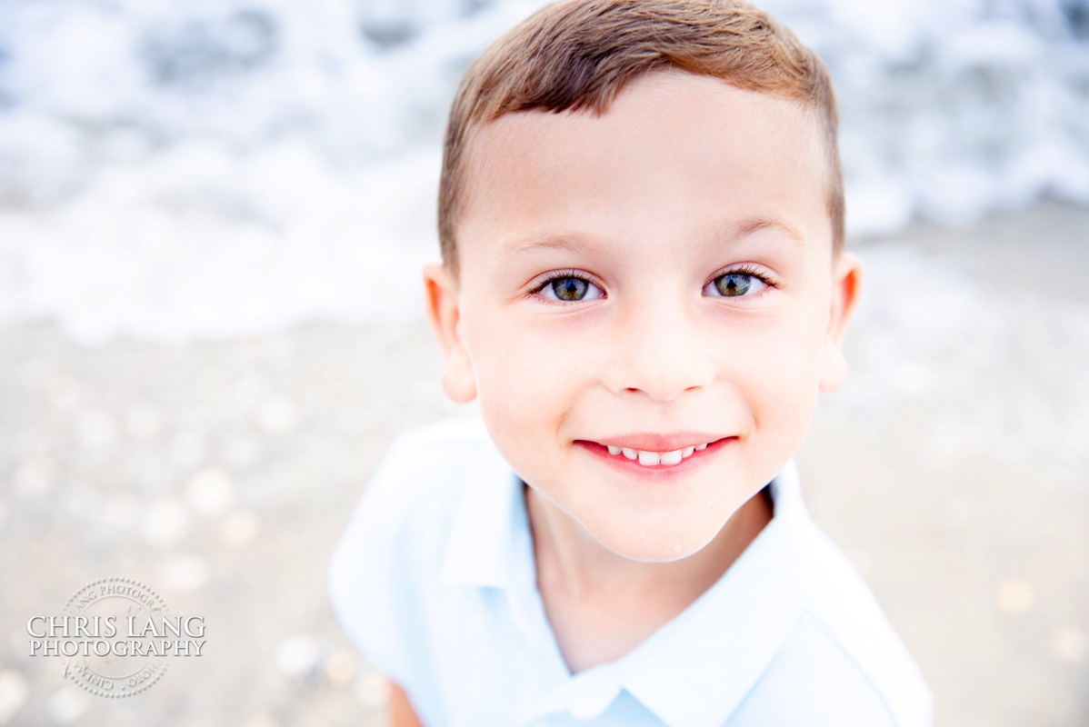 head shot of young boy at the beach - Places for family vacation - Bald Head Island Photographers - BHI Photography - Kids Portraits -  Pictures on Bald Head Island - BHI Photo Services - Chris Lang Photography 