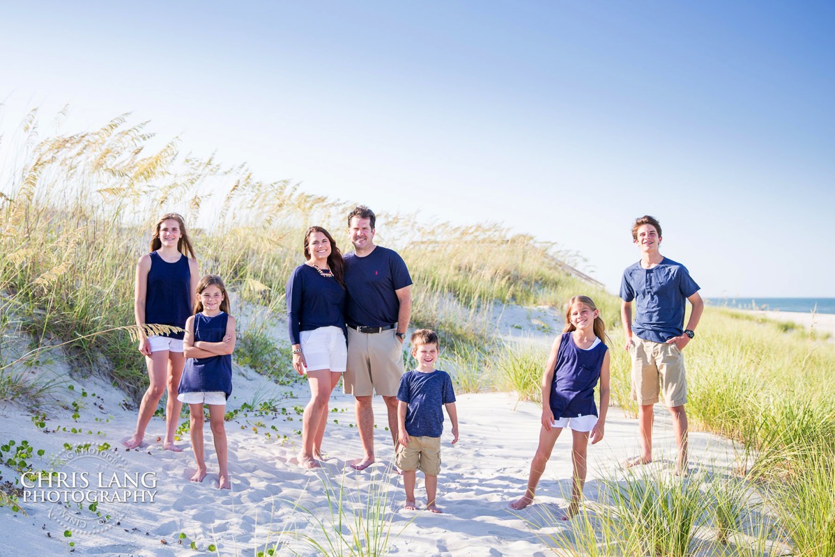 Family on the beach - vacation - Bald Head Island Photographers - BHI Family Photography - Family Photos  - family portrait   family pictures  - BHI Photographer  - Chris Lang Photography 