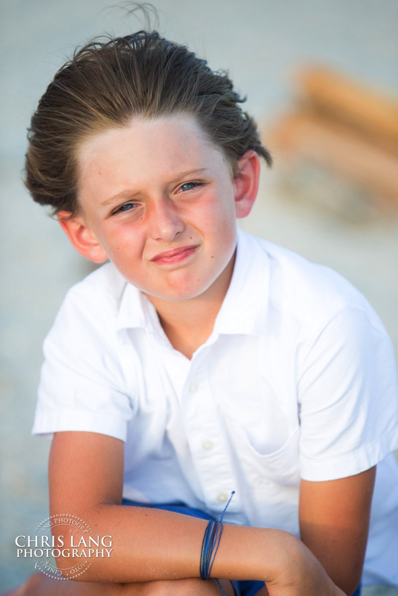 kids portrait of a young boy at the beach - Places for family vacation - Bald Head Island Photographers - BHI Photography - Kids Portraits -  Pictures on Bald Head Island - BHI Photo Services - Chris Lang Photography 