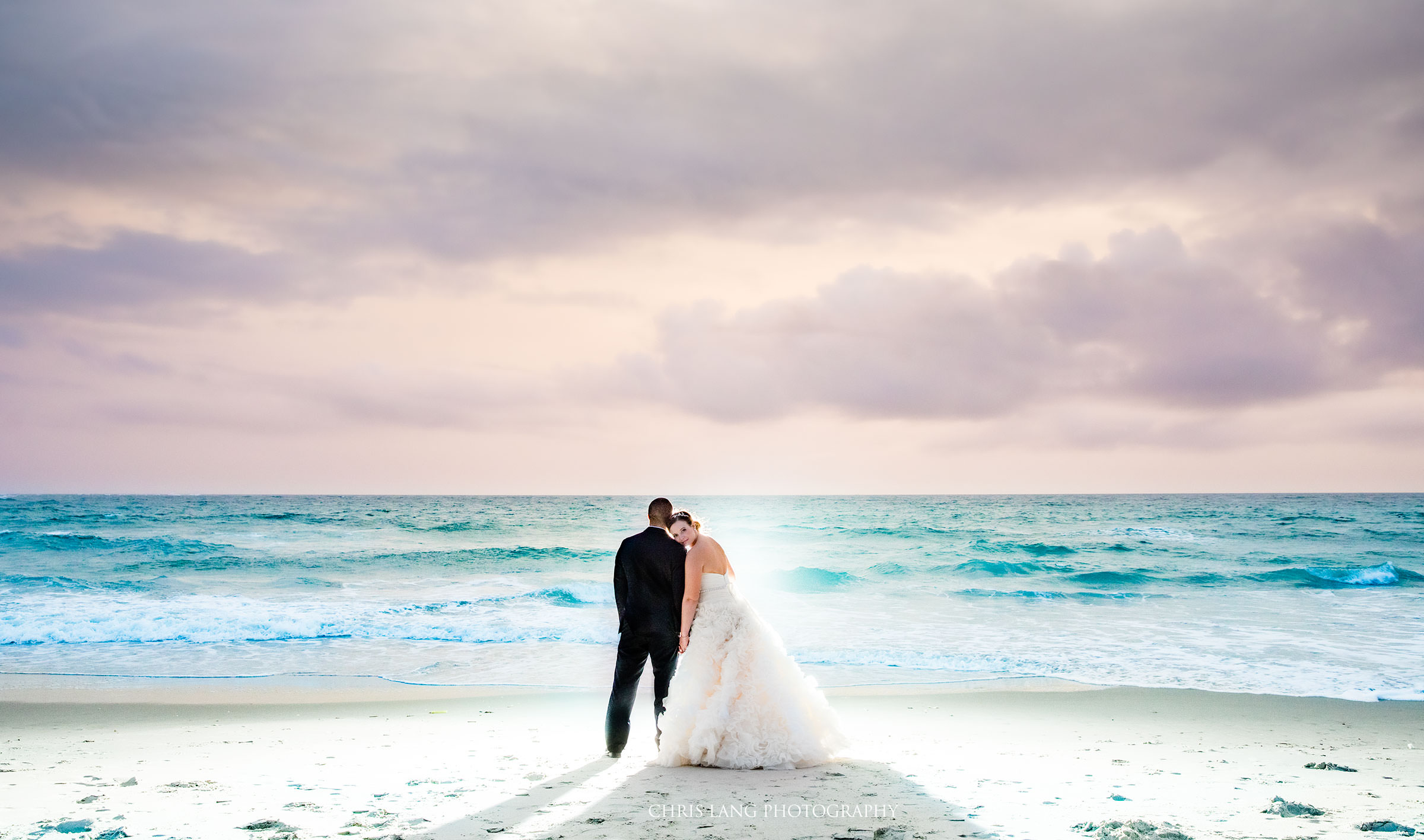 Bald Head Island NC - Wedding Photographers - wedding dress - Bride - Groom- wedding twilight picture -Chris Lang Photography - shoals club - destination weddings