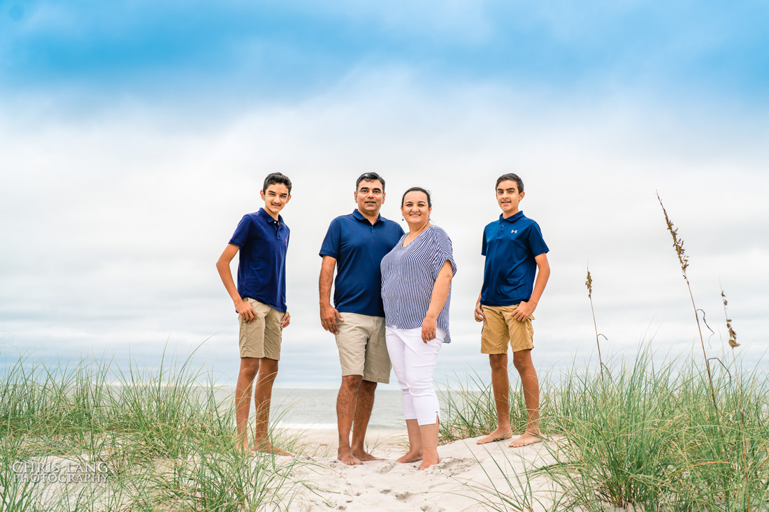 Family on the dunes at the beach - Topsail Island Photography - Topsail Island NC Photographers - Chris Lang Photography -  Beach Photography - 