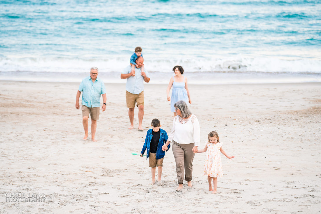 Family walking on the beach - Topsail Island Photography - Topsail Island NC Photographers - Chris Lang Photography -  Beach Photography - 