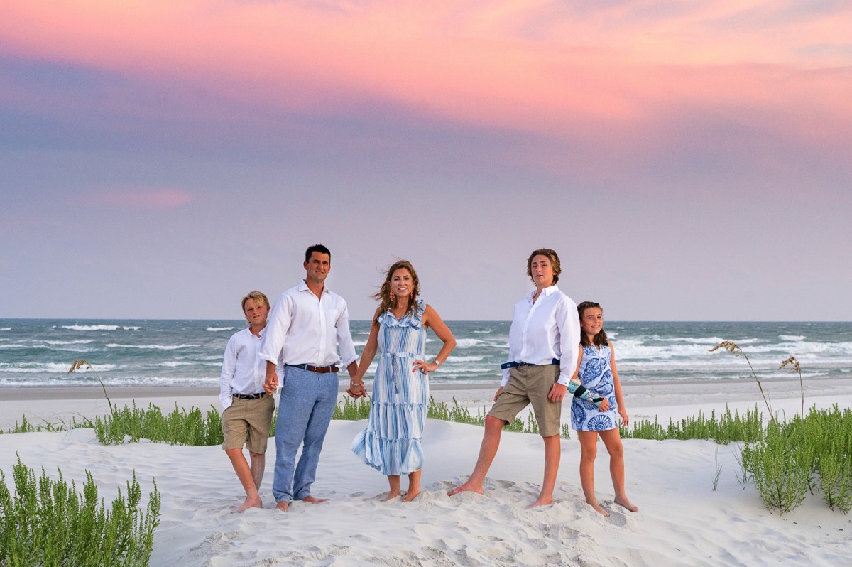 Sunset photo - Family on the beach - family portraits - family picture - family photography - wilmington nc family photogrpahers - chris lang photography