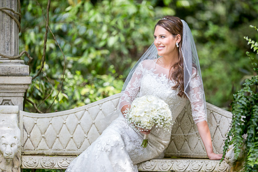 Image of Bride in Airlie Gardens Wilmington NC- Wedding Dress - Bridal Ideas - Bridal Portrait-Photography