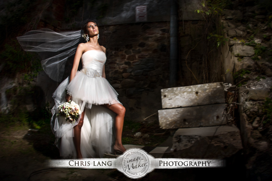 A picture of Bride in wedding dress in Downtown Wilmington