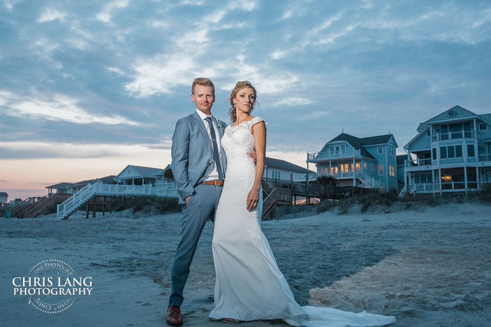 bride & groom - sunset wedding picture - beach weddings - beach wedding picture - wedding ideas - beach wedding photography - Ocean Isle beach NC