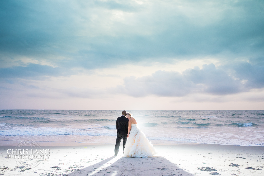 Atlantic Ocean - Bald Head Island - NC - beach weddings - beach wedding picture - wedding ideas - beach wedding photography - bride & groom - sunset weddign picture - Chris Lang Photography