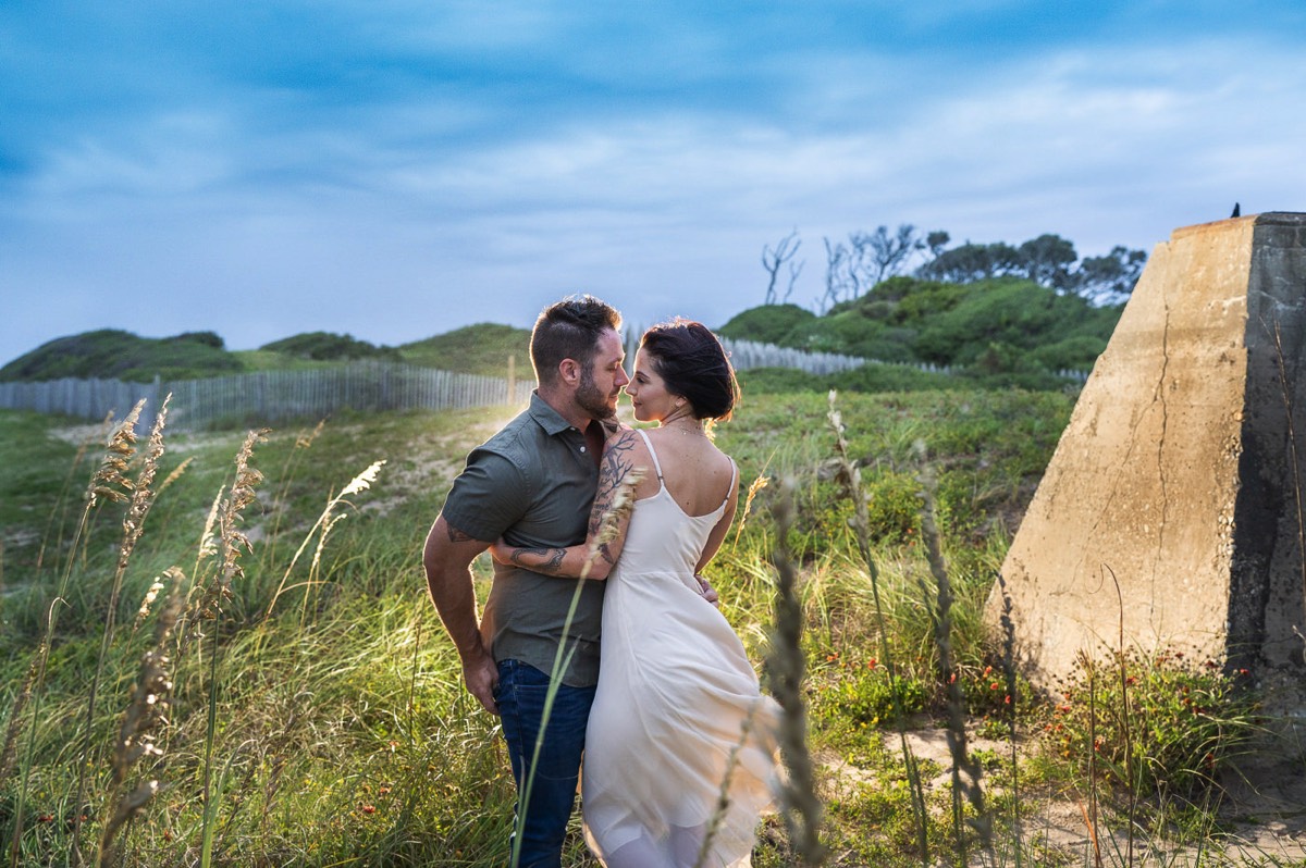 Romantic Engagement picture - Fort Fisher North Carolina -  Engagement Photography - Popular engagement photography locations - Lifestyle engagement photography -  Ft Fisher engagement photographers - Engagement session ideas - Trends in engagement photography - Chris Lang Photography - Engagement photos 
