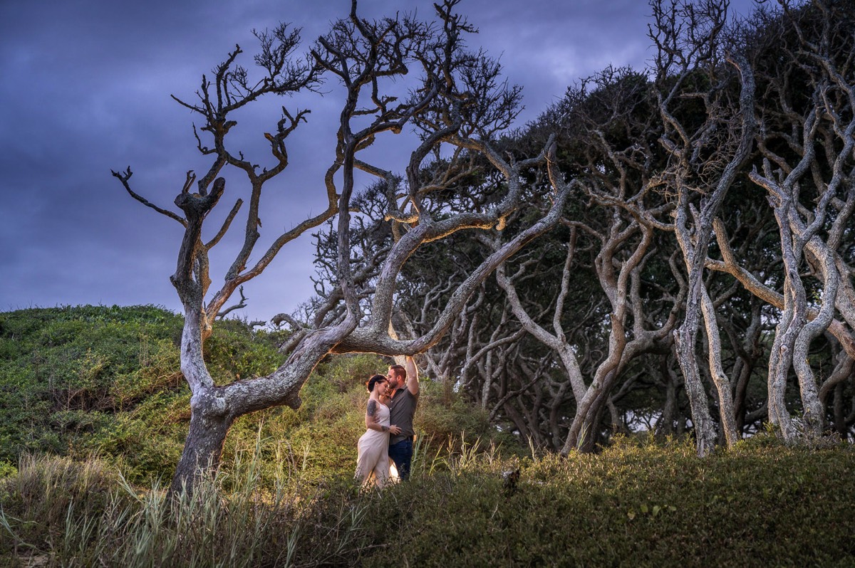 amazing twilight photo of couple - Fort Fisher North Carolina -  Engagement Photography - Popular engagement photography locations - Lifestyle engagement photography -  Ft Fisher engagement photographers - Engagement session ideas - Trends in engagement photography - Chris Lang Photography - Engagement photos 