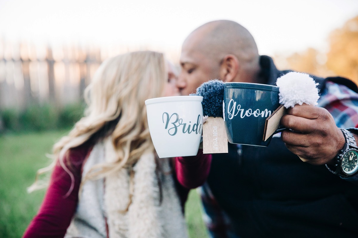 Bride and groom coffe mugs  - Fort Fisher North Carolina -  Engagement Photography - Wedding Ideas - Popular engagement photography locations - Lifestyle engagement photo -  Ft Fisher engagement photographers - Engagement session ideas - New trends in engagement photography - Chris Lang Photography - Engagement photos