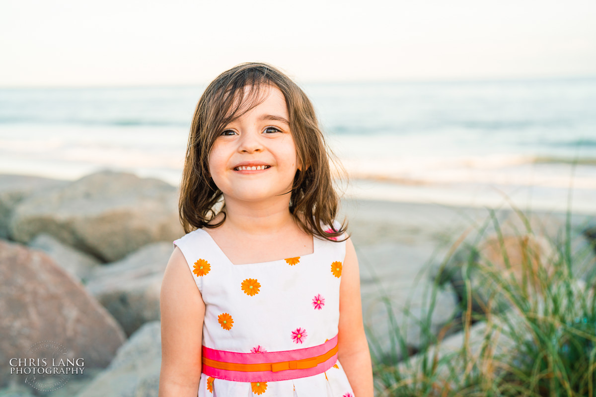 Little girl  on the beach at Fort fisher - 