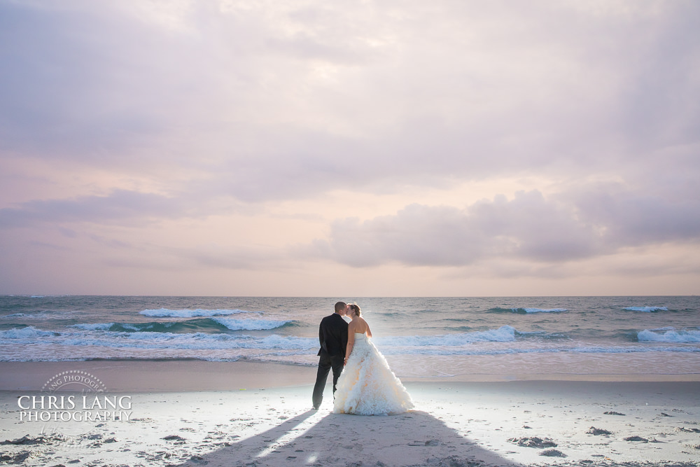 Bride & Groom - sunset on the beach  - Beach Wedding Photography, Beach Wedding Photographers - Beach Wedding Ideas - Chris Lang Photography