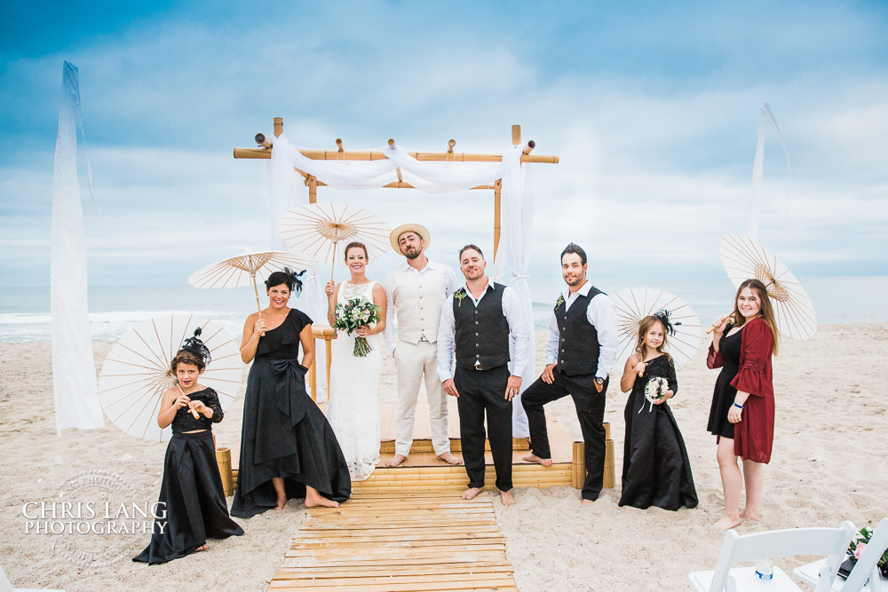 Ft Fisher beach wedding - Bridal perty  - Beach Wedding Photography, Beach Wedding Photographers - Beach Wedding Ideas - Chris Lang Photography
