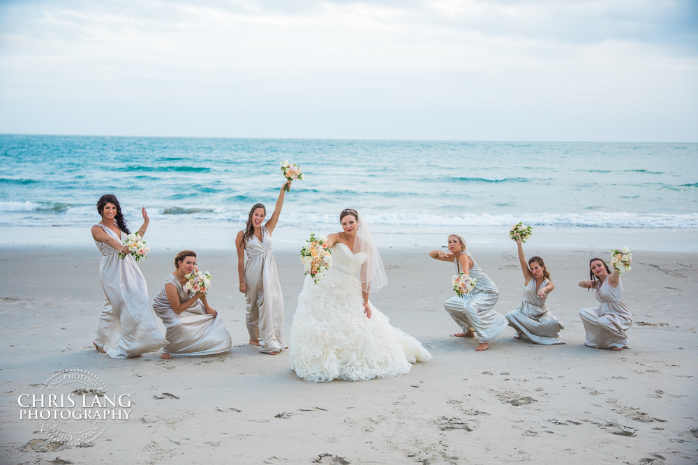 bridal party picture - beach weddings - beach wedding picture - wedding ideas - beach wedding photography - Bald Head Island NC- Chris Lang Photography