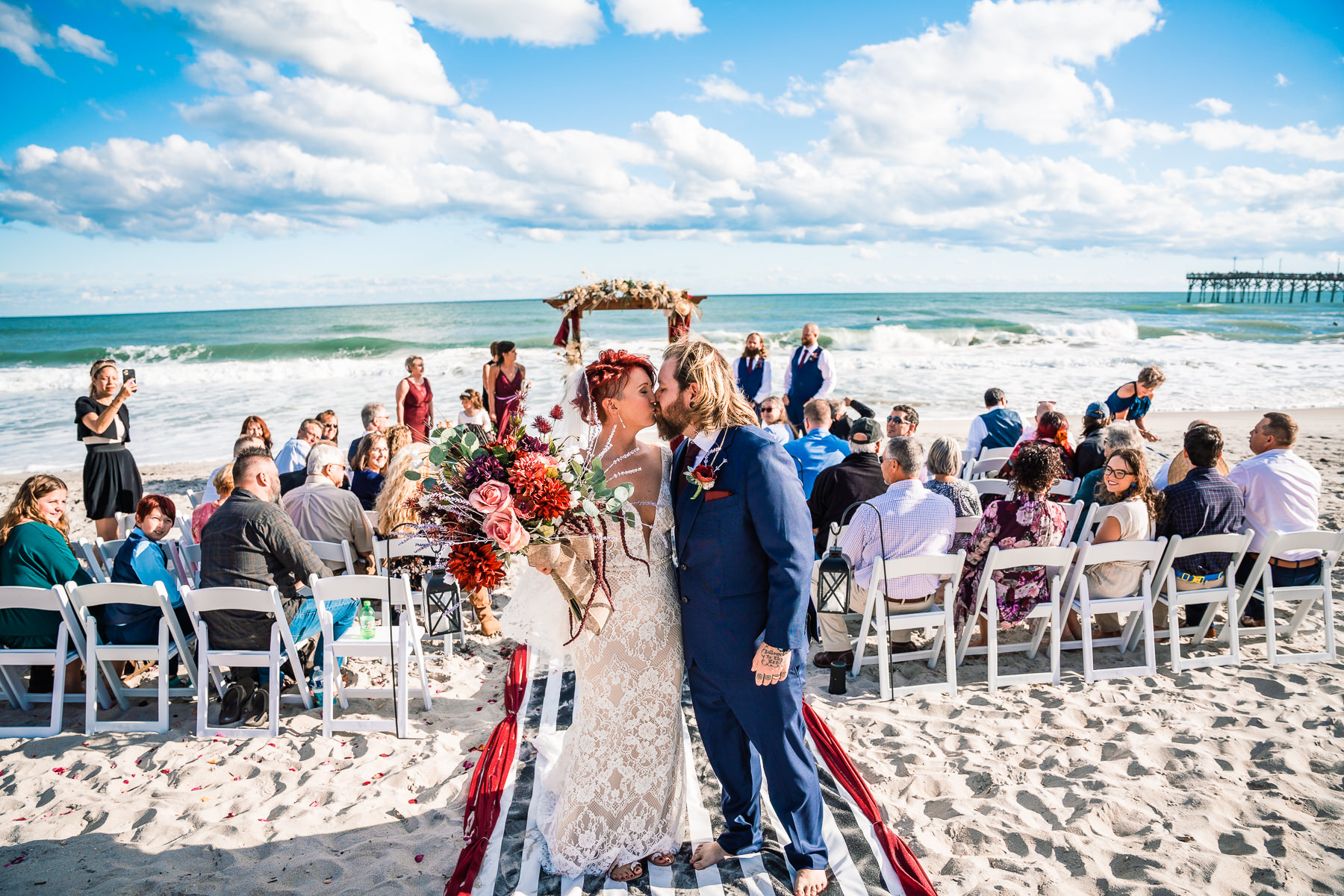 Topsail Island Beach Weddings - Beach Wedding Photographers - Beach Wedding Ideas- beach wedding photo - bride - groom - beach  - ceremony - Chris Lang Photography