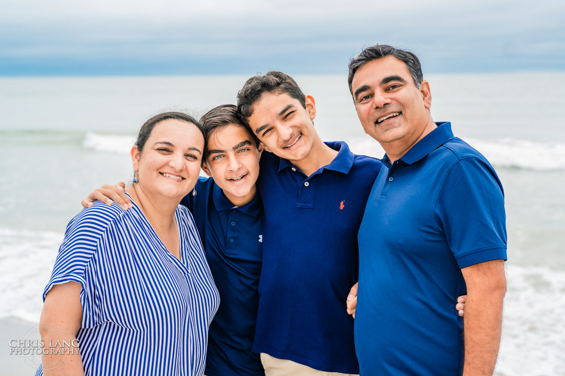 Family selfie picture at the beach -  -Topsail Island Photography - Topsail Island NC Photographers - Chris Lang Photography -  Beach Photography - Family Photographer - Family photo - Beach Photographer - Beach Portraits -  Coastal Lifestyle Photography