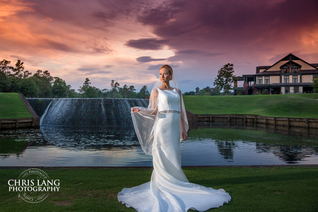 River Landing  Wallace NC Bridal Portraits - Bridal Photography Weddign Dress - Bridal Portrait Photographers