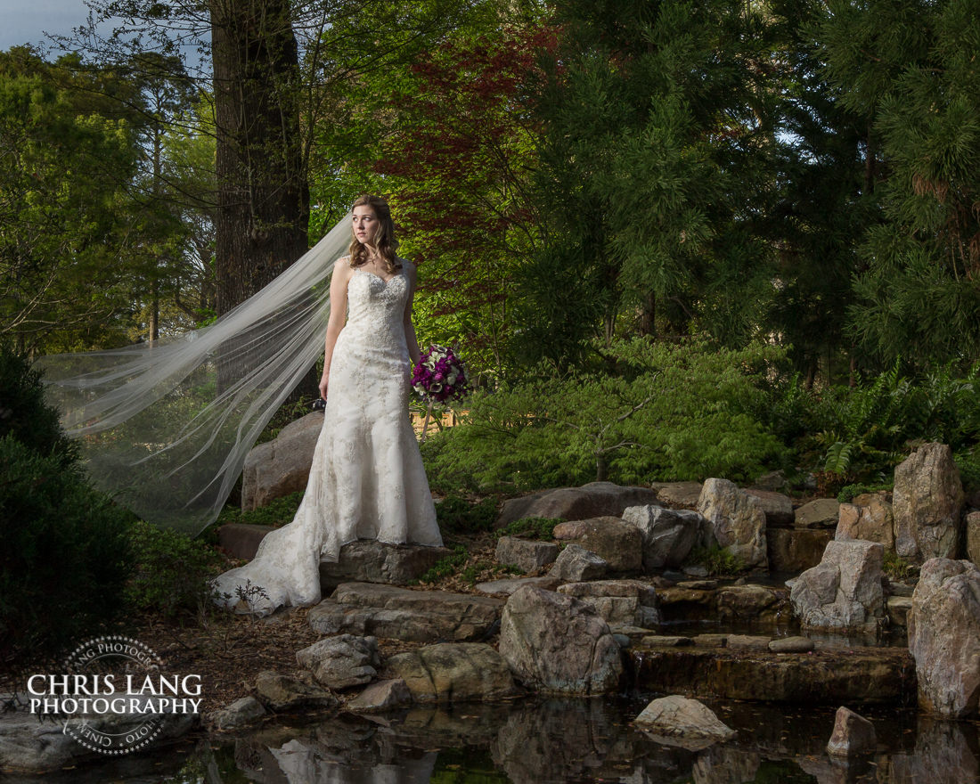 Garden Bridal Portraits - Bridal Photography Weddign Dress - Bridal Portrait Photographers -Wilmington NC